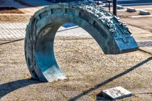 蹄鉄型道路案内板 作:大森達郎