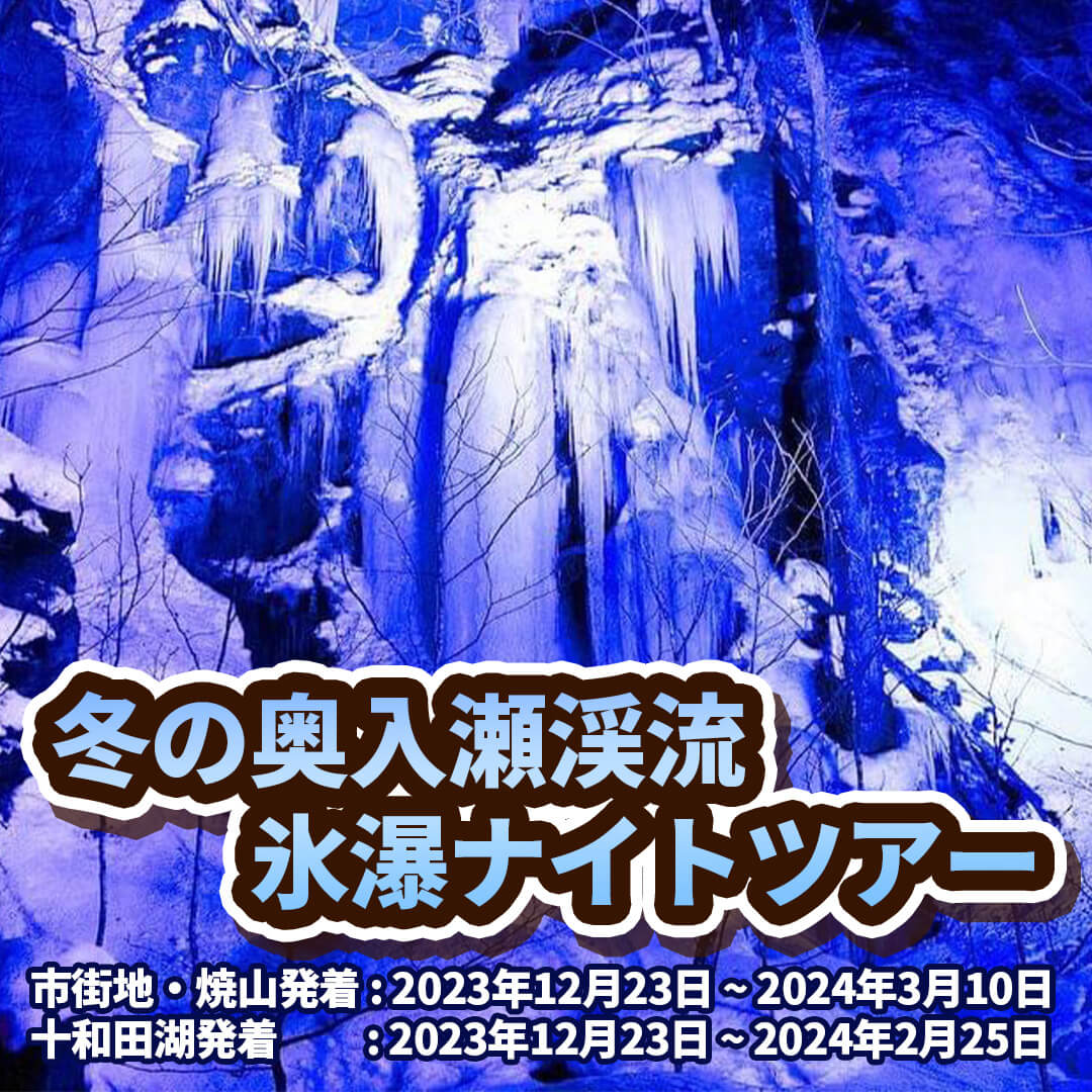 冬の奥入瀬渓流 氷瀑ナイトツアー2023 | 青森県十和田市