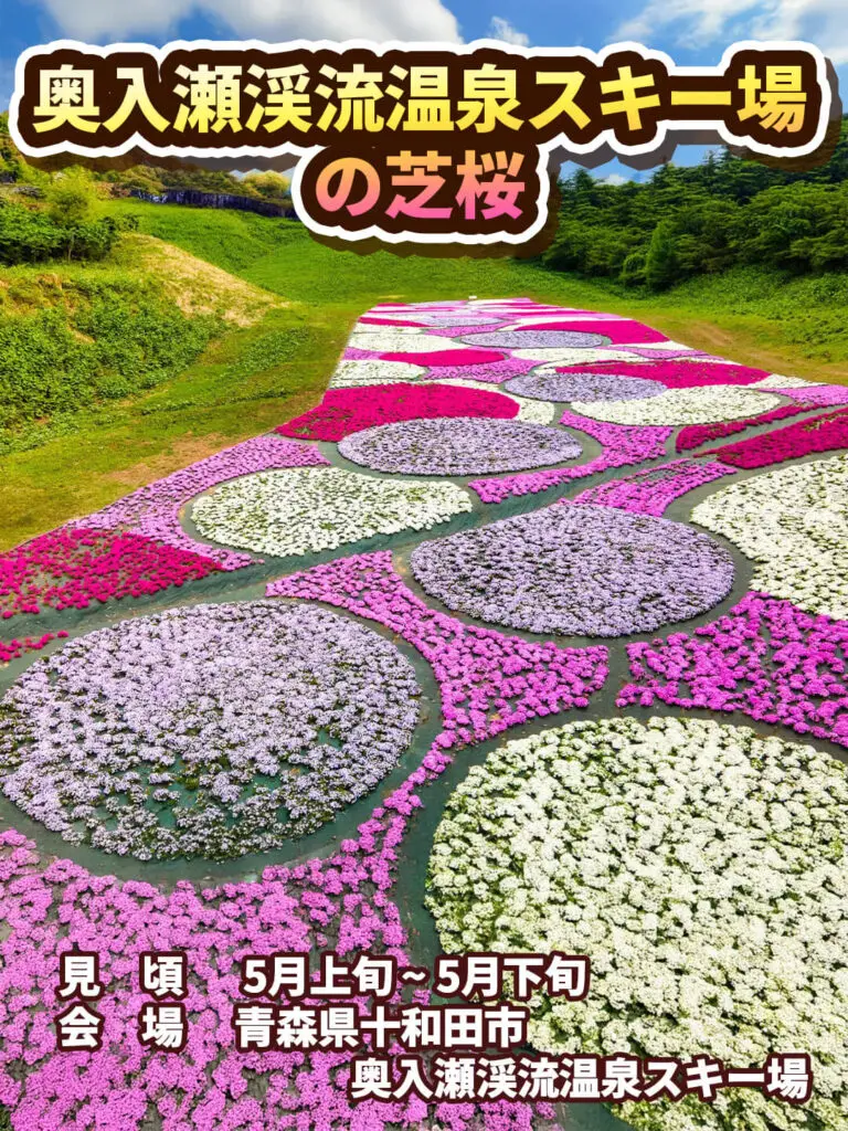 奥入瀬渓流温泉スキー場の芝桜 | 青森県十和田市