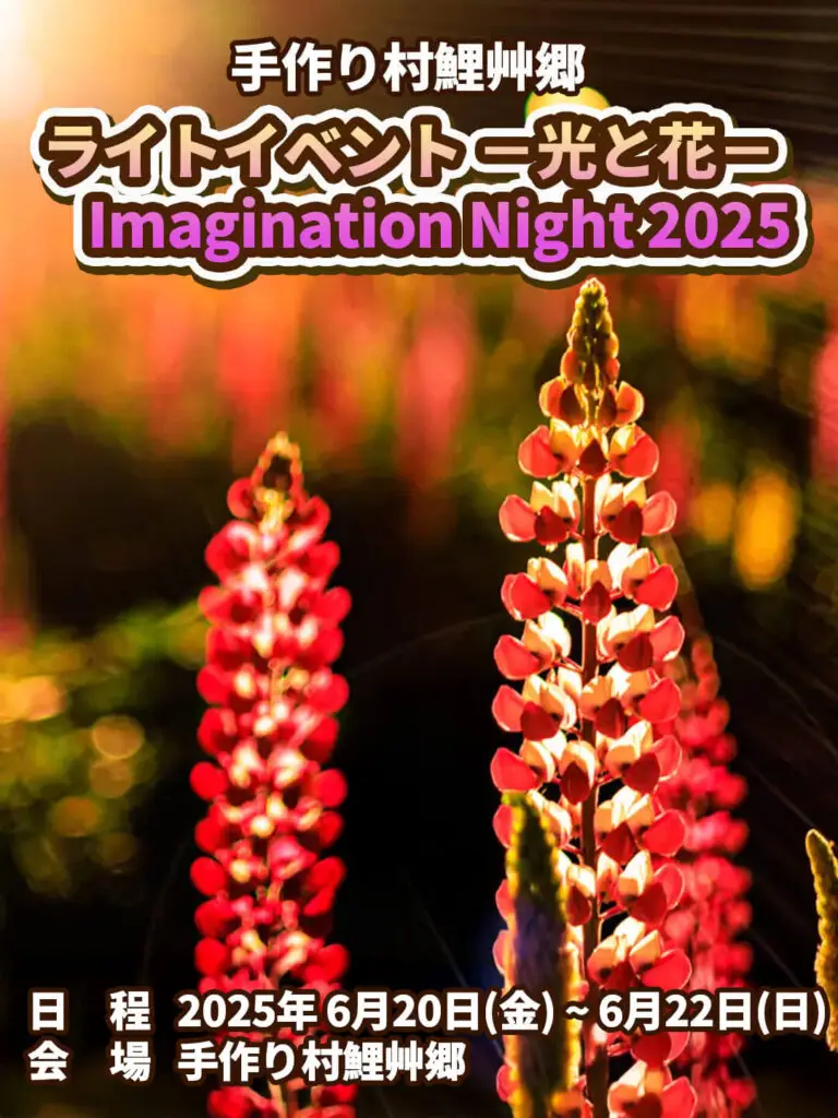 ライトイベント-光と花-imagination night | 手作り村鯉艸郷 | 青森県十和田市