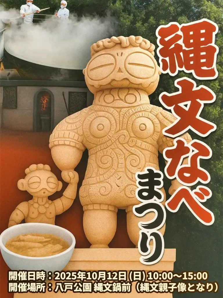 縄文なべまつり2025｜巨大縄文鍋で味わう2,800食限定せんべい汁！ | 青森県八戸市