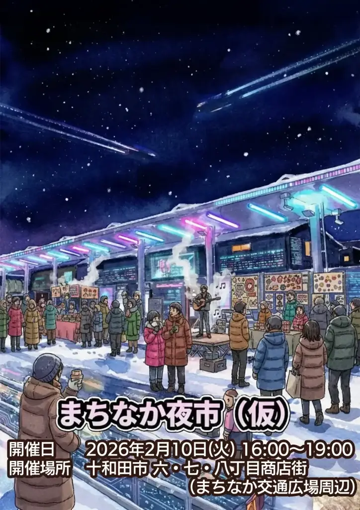 【新イベント】まちなか夜市（仮）夜の商店街を楽しむイベント初開催 | 青森県十和田市