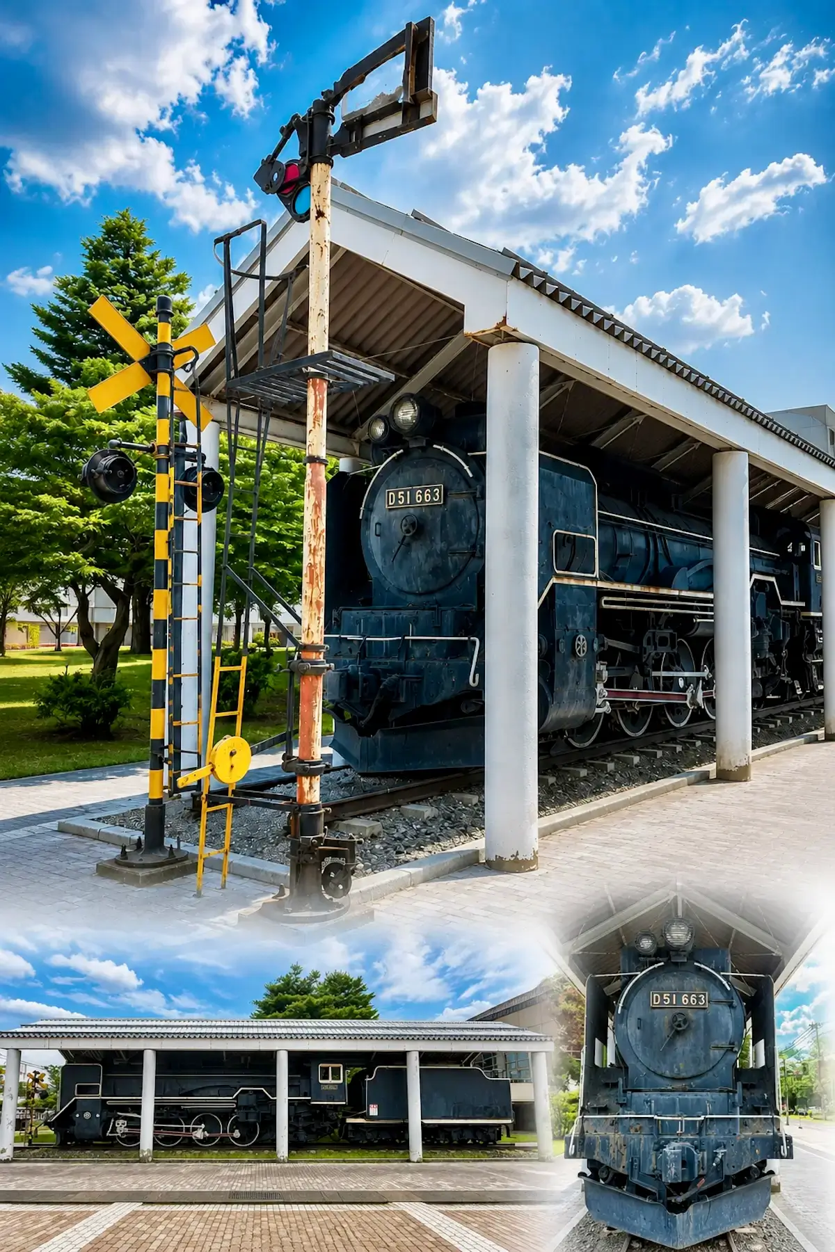 十和田市民文化センターに保存展示されているD51-663号蒸気機関車