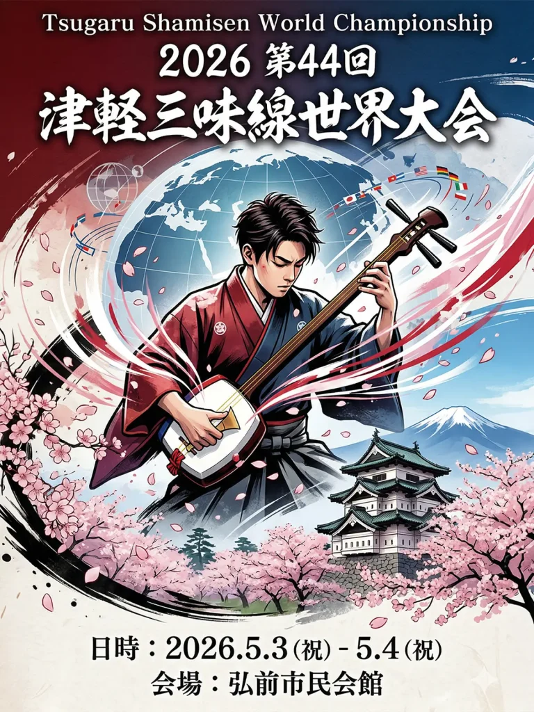 2026 第44回 津軽三味線世界大会 弘前市 伝統芸能イベント