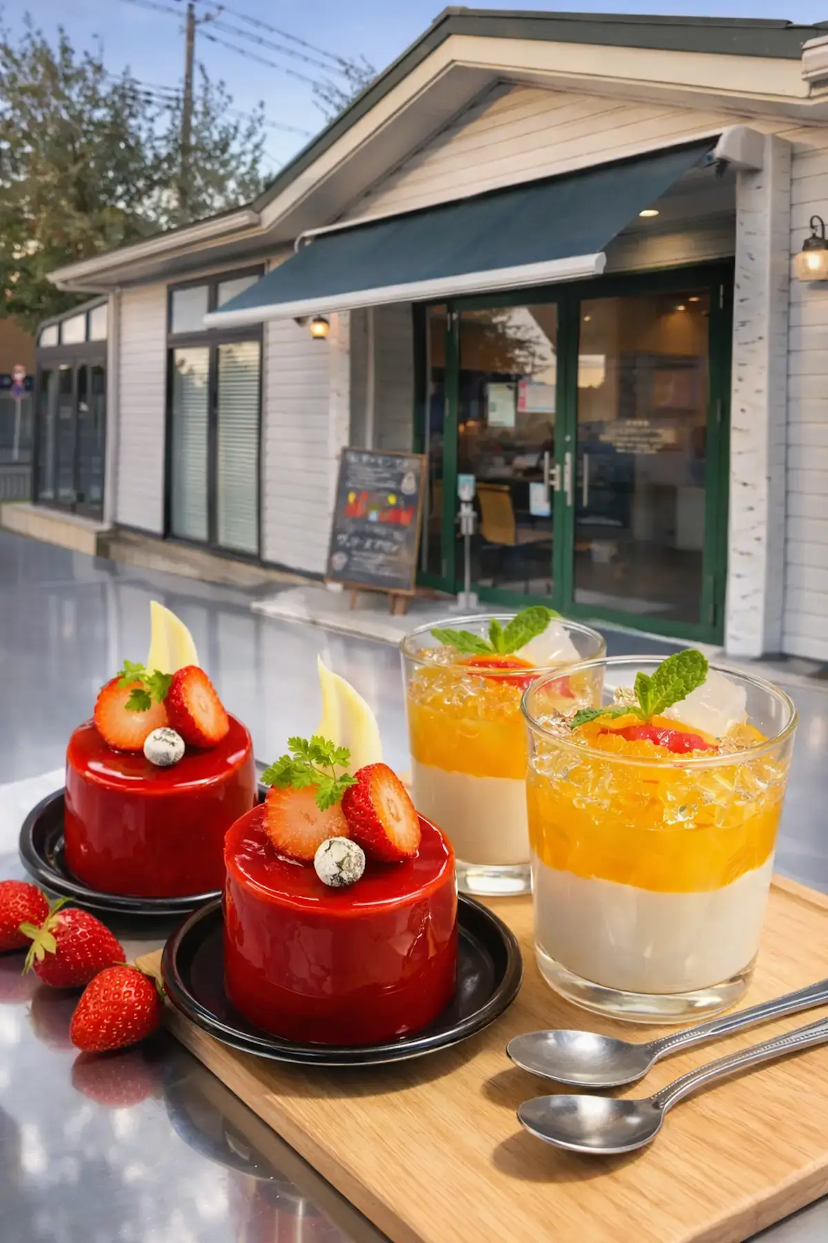 白い森 十和田店｜十和田市の店舗外観とスイーツ