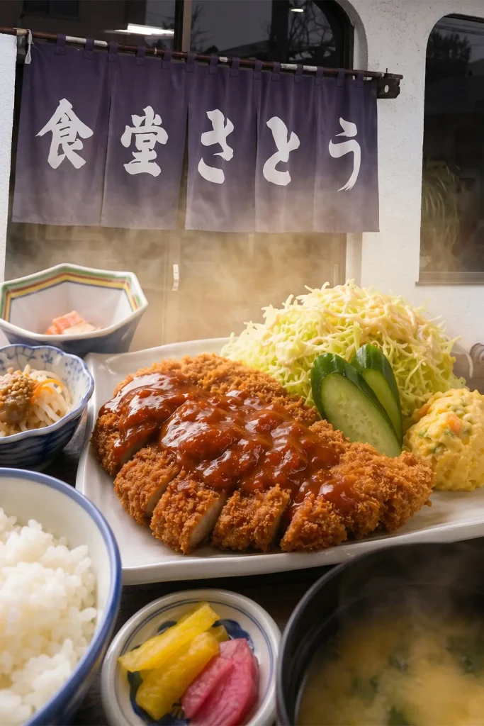 食堂さとうのカツ定食｜青森県十和田市稲吉の食堂メニュー