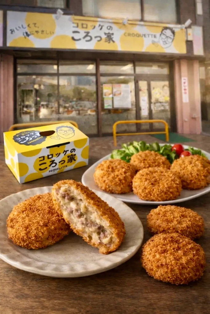 コロッケのころっ家 十和田想いの木かふぇ店｜十和田市｜店舗外観とコロッケの画像