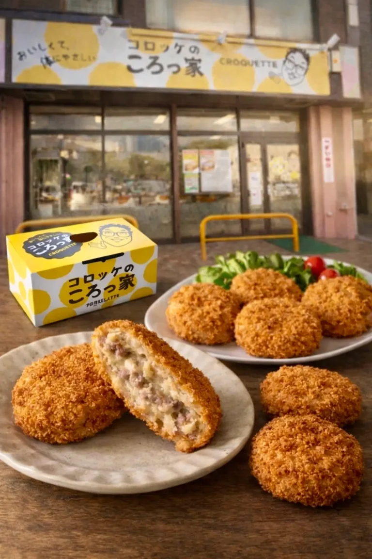 コロッケのころっ家 十和田想いの木かふぇ店｜十和田市｜店舗外観とコロッケの画像