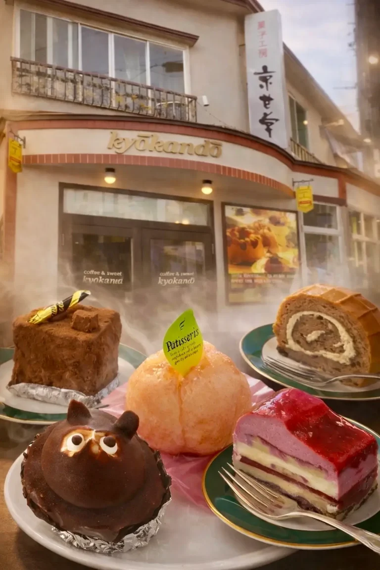 菓子工房 京甘堂 十和田市 店舗外観とスイーツの画像