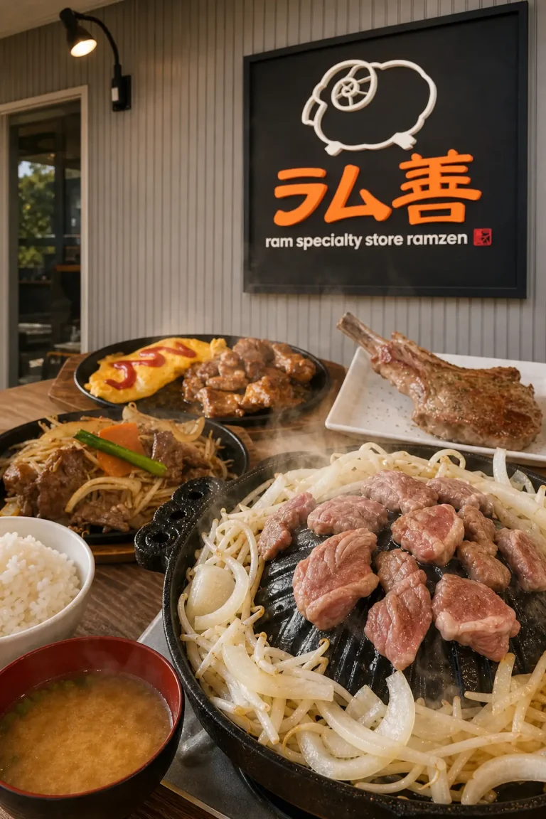 ラム善 十和田市 店舗看板とラム料理のアイキャッチ画像