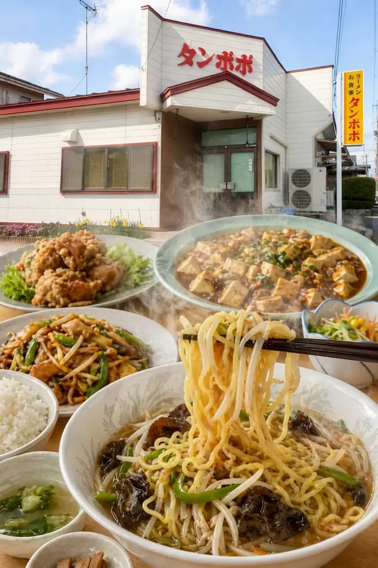 中華ダイニング タンポポ 1 中華ダイニング タンポポの味噌ラーメンと焼きめし、店舗外観のコラージュ画像