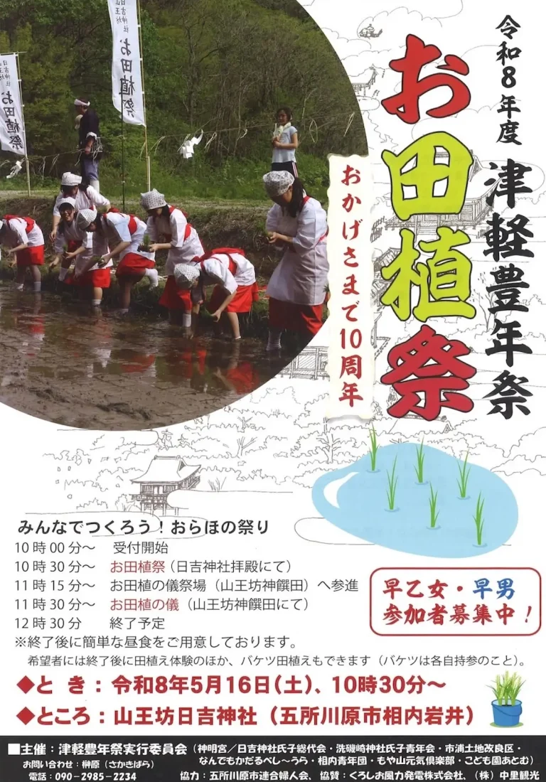 津軽豊年祭 お田植え祭 山王坊日吉神社での神事と田植え風景 五所川原市