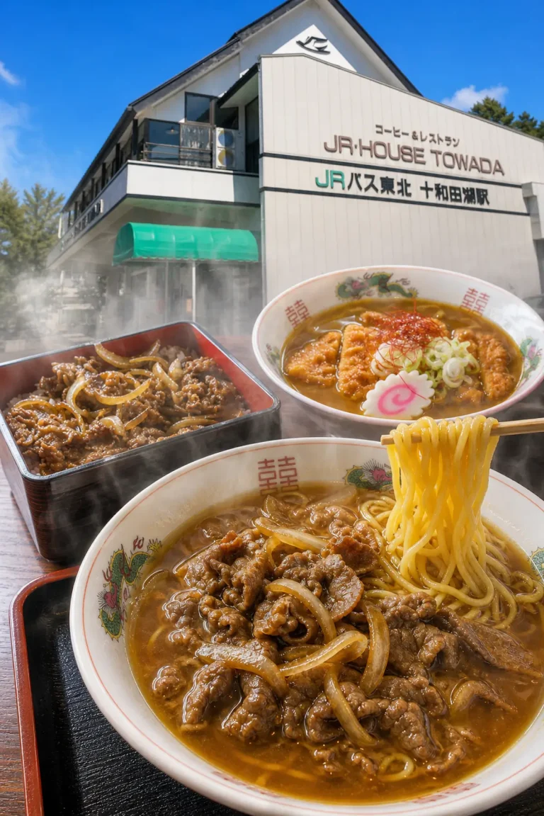 JRハウス十和田レストラン 1 JRハウス十和田レストランの十和田バラ焼きラーメンと十和田バラ焼き重