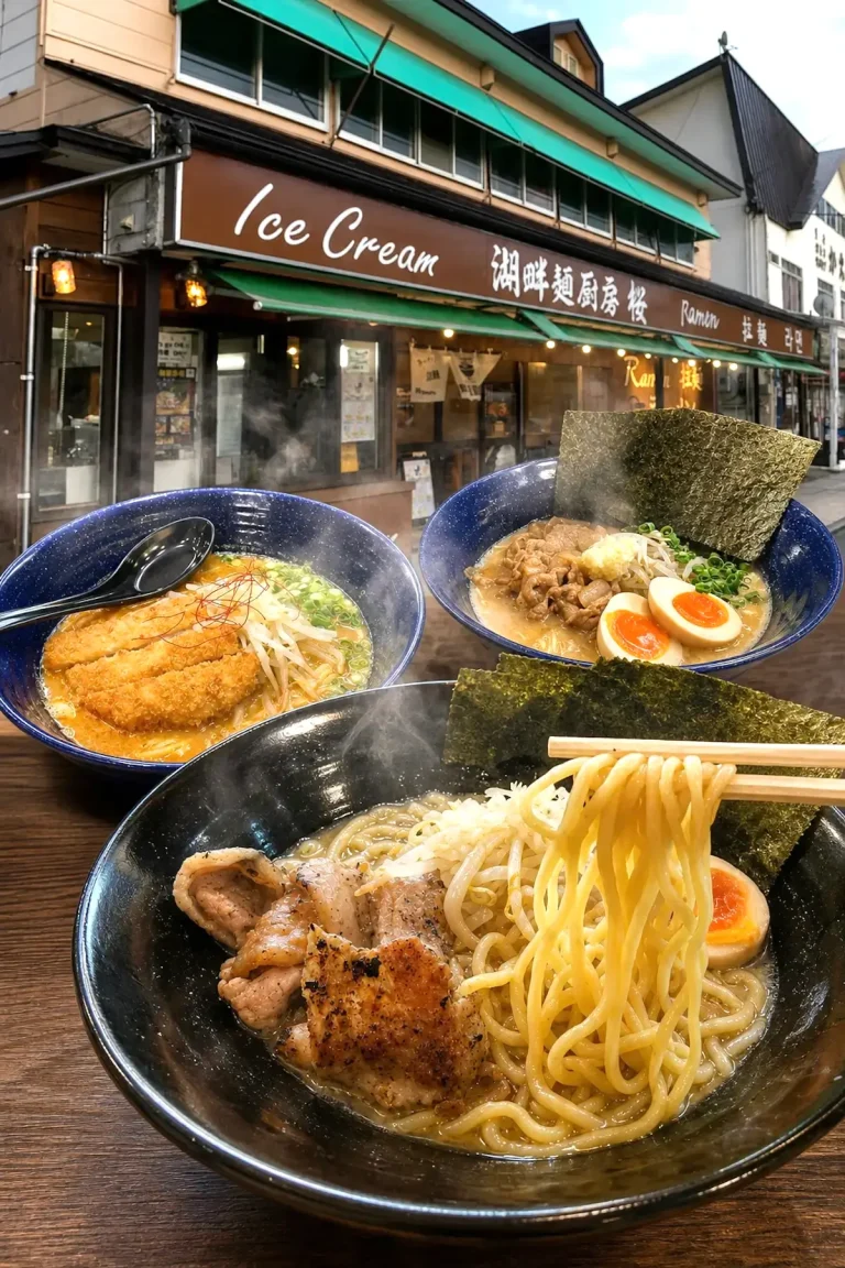 湖畔麺厨房桜 1 湖畔麺厨房桜の青森ガーリック豚骨と味噌カレーカツラーメン