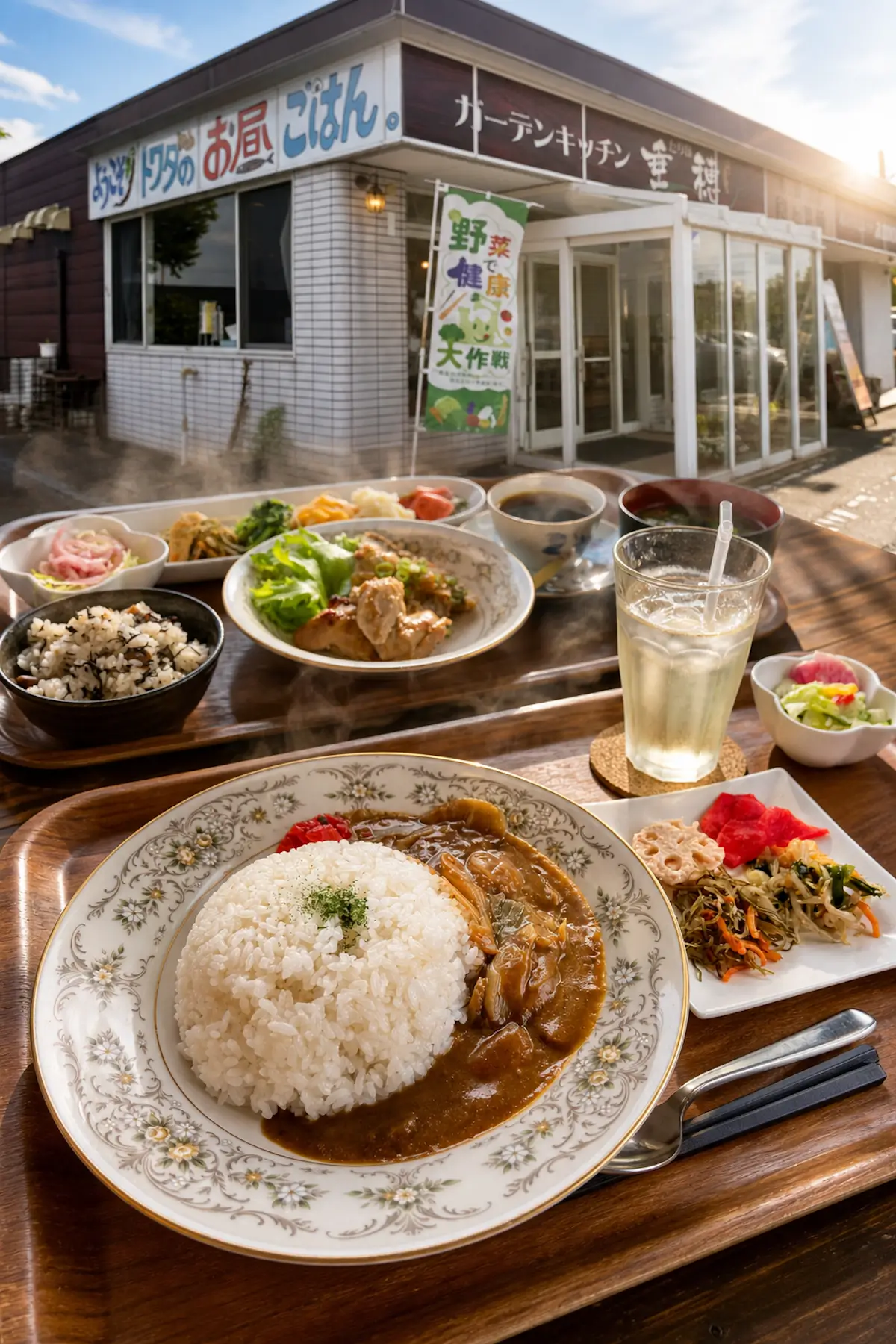 ガーデンキッチン垂穂のランチメニューと店舗外観｜青森県十和田市稲吉
