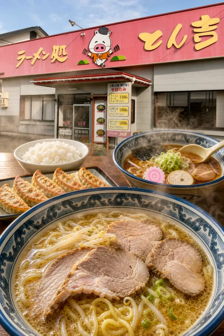 ラーメン処 とん吉 1 ラーメン処とん吉 十和田市 平日限定セットとラーメン