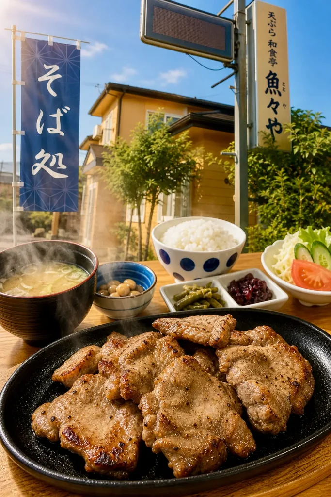 天ぷら 和食亭 魚々や(ととや) 1 天ぷら 和食亭 魚々やの豚たん定食|青森県十和田市の和食ランチ