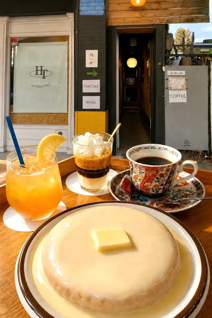 Cafe Happy TREEのパンケーキとドリンク