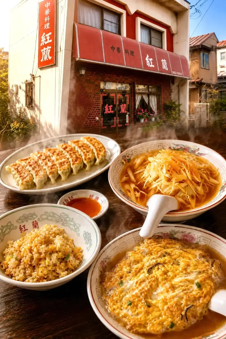中華料理 紅蘭 1 中華料理 紅蘭のラーメンとチャーハンの料理写真