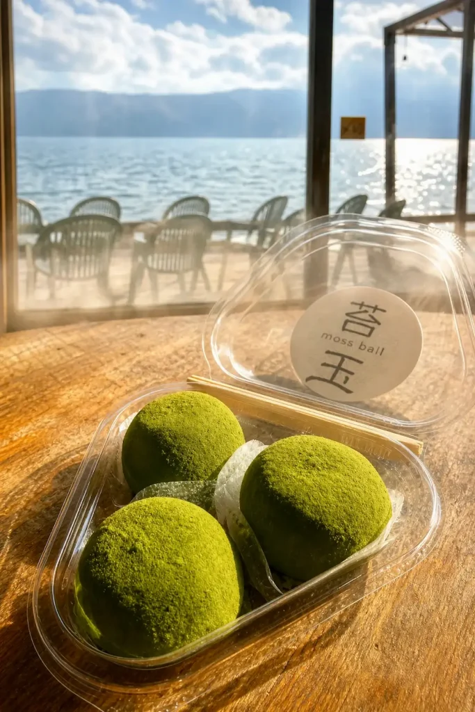 きりたんぽ茶屋いっぷくの食べられるスイーツ苔玉