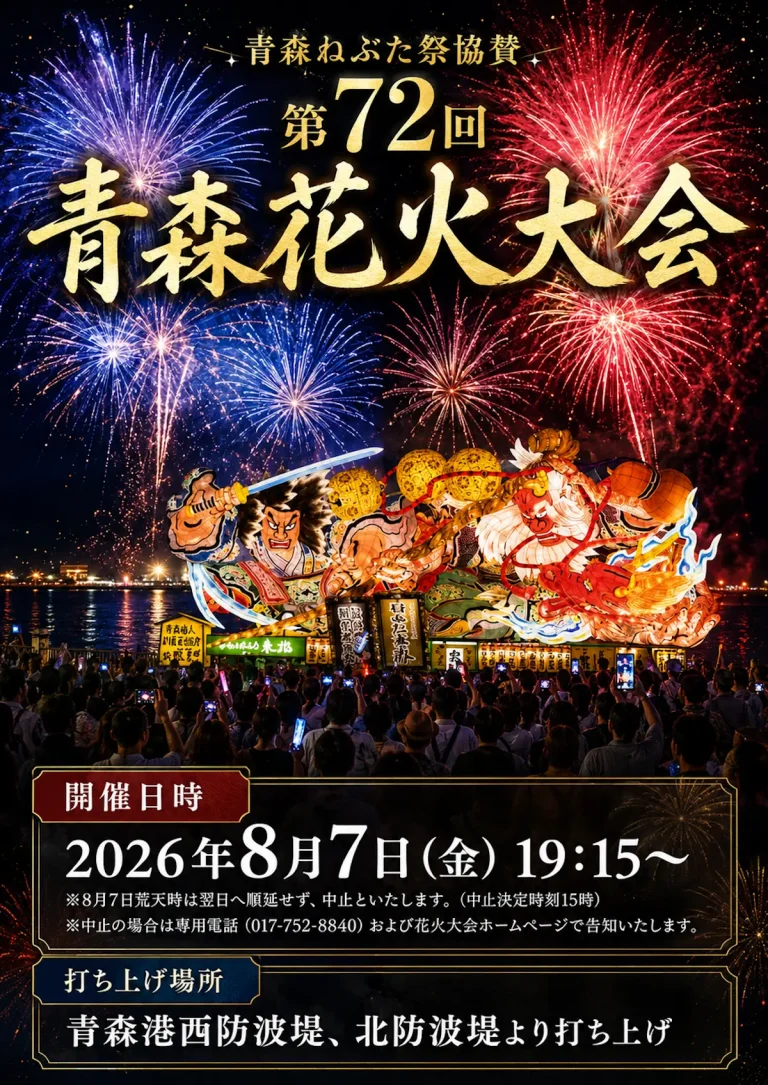 青森ねぶた祭協賛第72回青森花火大会 青森県青森市のイベント告知画像