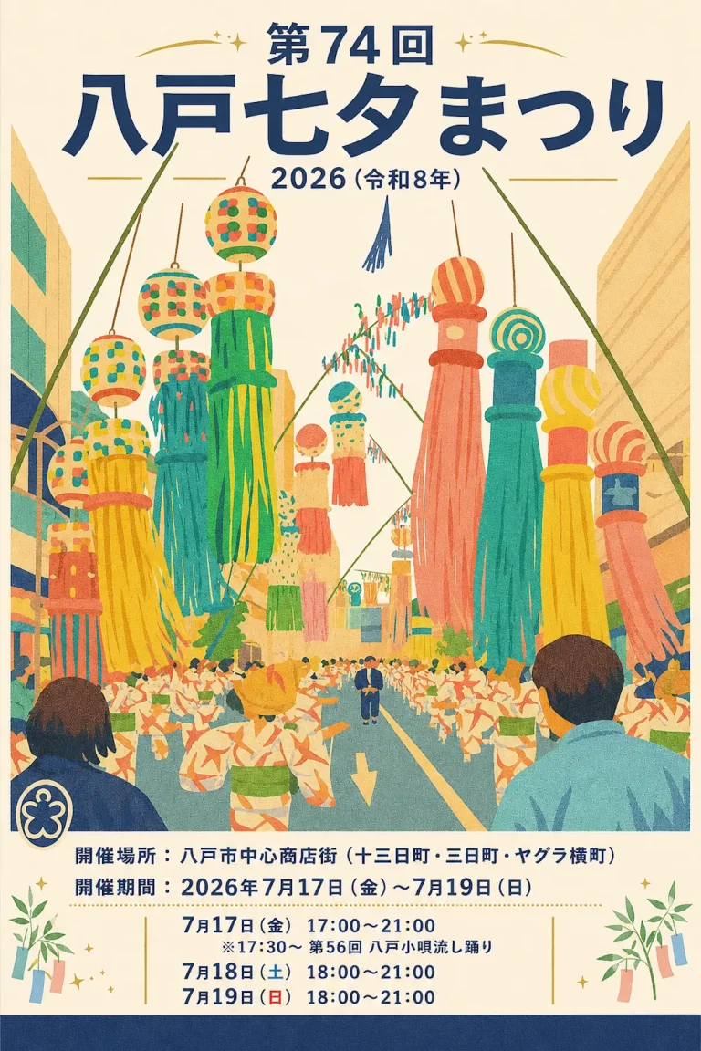 第74回八戸七夕まつり 青森県八戸市の七夕飾りとストリートイベント [cite: 7]