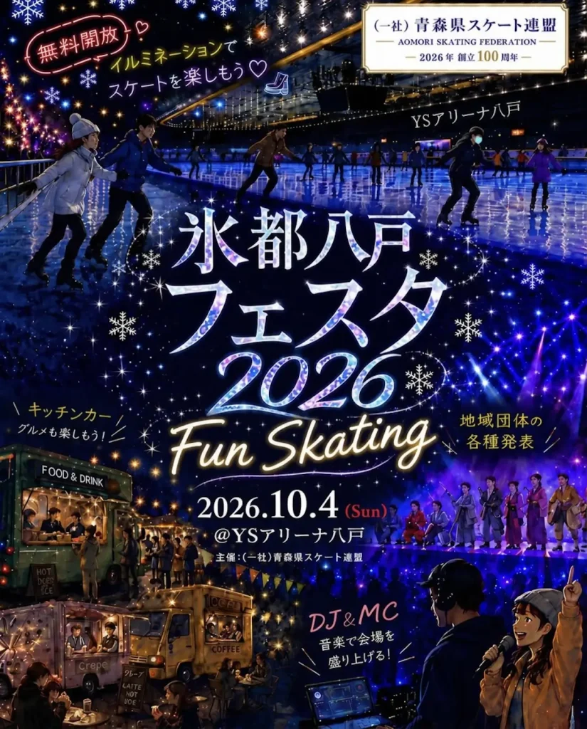 氷都八戸フェスタ 2026 Fun Skating 青森県八戸市のイベント告知ポスター画像