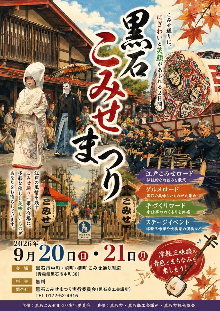 黒石こみせまつり 青森県黒石市のお祭りイベント告知画像