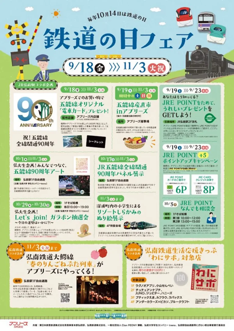 鉄道の日フェア 青森県弘前市のアプリーズイベント告知ポスター