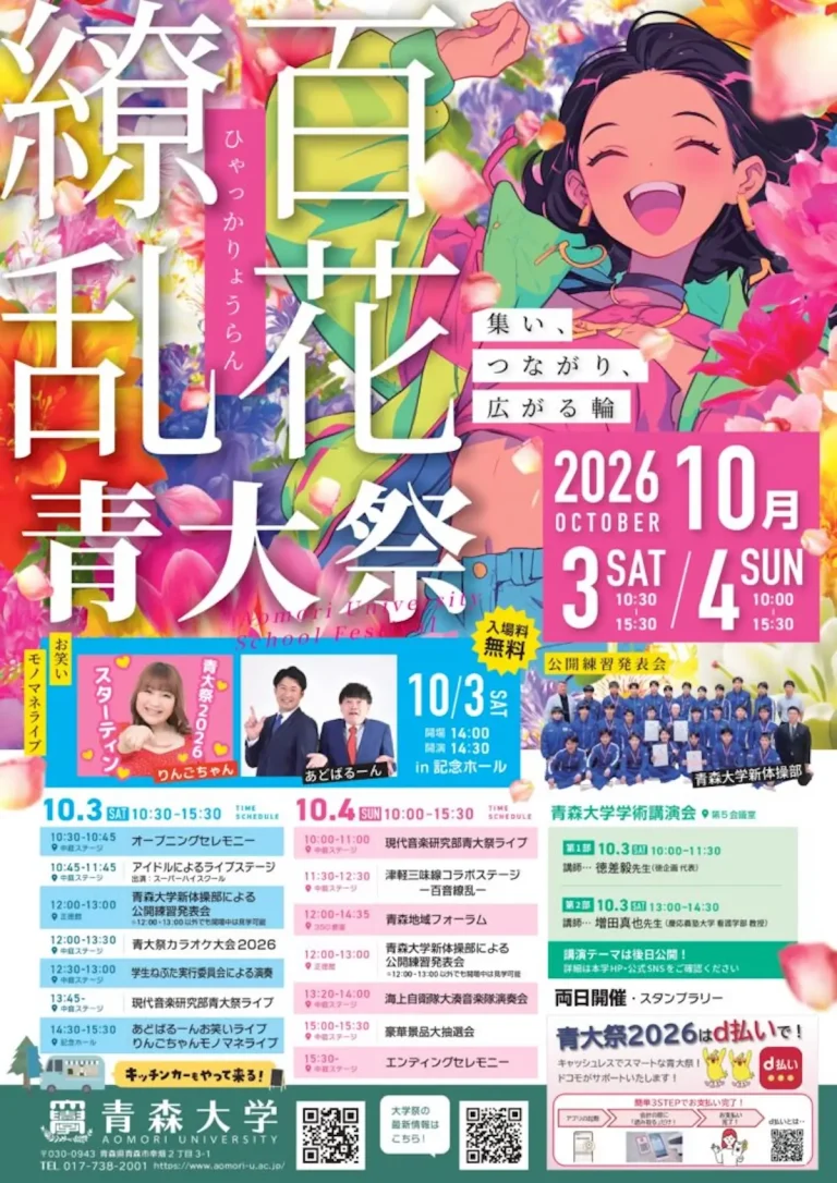 青大祭 青森県青森市 青森大学の大学祭告知ポスター画像